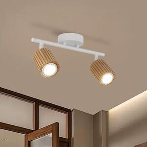 Brilagi - Точково осветително тяло MODERN WOOD 2xGU10/8W/230V дърво/бяло