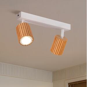Brilagi - Точково осветително тяло MODERN WOOD 2xGU10/8W/230V дърво/бяло