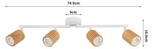 Brilagi - Точково осветително тяло MODERN WOOD 4xGU10/8W/230V дърво/бяло