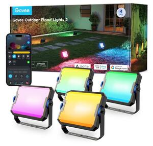 Govee - Комплект от 4 димируеми RGBICWW LED прожектора, 24W/230V, IP66, матови, Wi-Fi