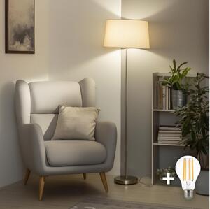 Brilagi - LED подова лампа CERIA 1xE27/40W/230V Ø 45 см бежова/матов хром