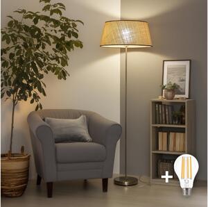 Brilagi - LED подова лампа CERIA 1xE27/40W/230V Ø 50 см бежова/матов хром