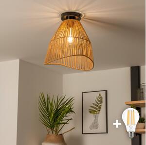 Brilagi - LED плафон CERIA BOHO 1xE27/40W/230V, диаметър 30 cm, кафяв