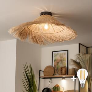 Brilagi - LED полилей за директен монтаж CERIA BOHO 1xE27/40W/230V Ø 70 см, ратан