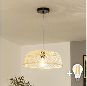 Brilagi - LED висяща лампа на кабел CERIA BOHO 1xE27/40W/230V, диаметър 40 см, ратан