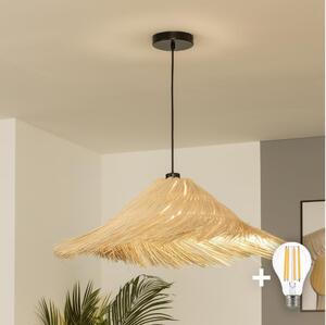 Brilagi - LED полилей на кабел CERIA BOHO 1xE27/40W/230V Ø 70 см ратан