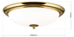 Orion - Таванно осветително тяло EMPIRA 3xE27/40W/230V Ø 48 см, златисто