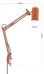Orion - Настолна лампа с щипка GILI 1xE27/40W/230V в цвят тухла