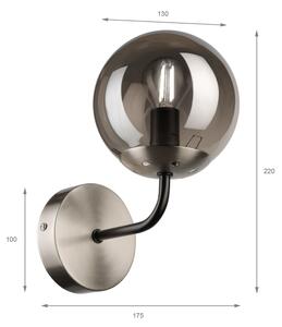 Brilagi - Настенна лампа MALIVA 1xE14/15W/230V матов хром/димно стъкло
