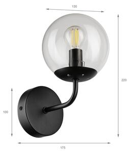 Brilagi - Настенна лампа MALIVA 1xE14/15W/230V черна/прозрачна