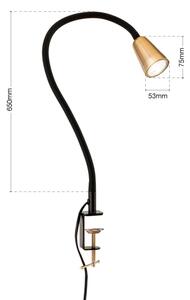 Orion - Гъвкава настолна лампа с щипка DOTTY 1xGU10/10W/230V месинг/черен