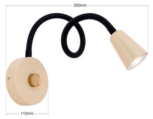 Orion - Димируема гъвкава стенна лампа DOTTY 1xGU10/10W/230V бежова/черна
