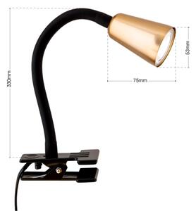 Orion - Гъвкава настолна лампа с щипка DOTTY 1xGU10/10W/230V месинг/черен