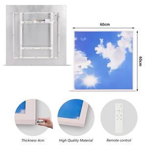 Brilagi-LED Димируемо осветително тяло SLIMFRAME SKY LED/58W/230V 60x60 см сребристо/синьо+дистанционно управление
