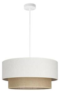 Подвесен полилей NATIA на кабел, 1xE27/60W/230V, Ø 45 см, бял/кафяв