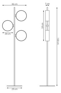 Подова лампа DRUMZ 3xE14/10W/230V бежова
