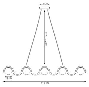 Полилей на кабел SINUS 5xG9/8W/230V бял
