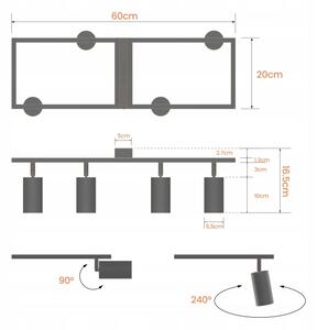 Точково осветително тяло 4xGU10/30W/230V бяло