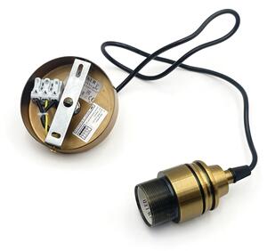 Полилей на кабел HECTOR 1xE27/15W/230V бял/месинг Ø 14 см