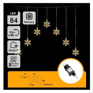 Aigostar - LED външна гирлянда 84xLED/230V 1,2x1m IP44 топли бели снежинки