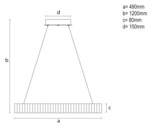 LED полилей на кабел с възможност за димиране LED/75W/230V 3000-6500K Ø 49 см + ДУ