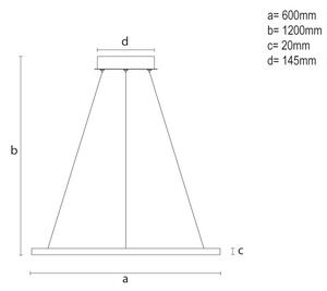 Димируема LED висяща лампа на кабел/32W/230V/3000-6500K/Ø 60 см + дистанционно управление