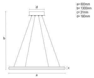 Димируем LED полилей на кабел LED/55W/230V 3000-6500K Ø 60 cm + дистанционно управление