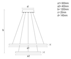 Димируем LED полилей на кабел LED/55W/230V 3000-6500K диам. 60 см + дистанционно управление