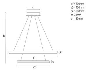 Димируем LED полилей на кабел LED/90W/230V 3000-6500K диам. 60 см + дистанционно управление