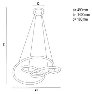 Димируема LED полилей на кабел LED/85W/230V 3000-6500K Ø 49 cm + дистанционно управление