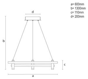 LED полилей на кабел с димиране LED/100W/230V 3000-6500K Ø 60 см + дистанционно управление