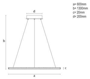 LED димируем полилей на кабел LED/90W/230V 3000-6500K Ø 60 cm + ДУ