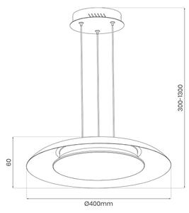 LED полилей на кабел PIATTINO LED/30W/230V 2700/3200/4000K pr. 40 cm бял