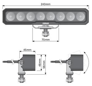 Osram-LED автомобилен прожектор LIGHTBAR WL VX250-WD LED/36W/12/24V 6000K