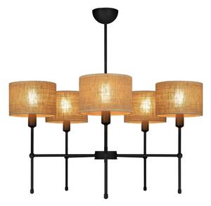 Полилей на тръба MADELA 5xE14/40W/230V джут/черен