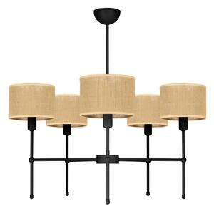 Полилей на тръба MADELA 5xE14/40W/230V джут/черен