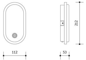 LED външно стенно осветително тяло със сензор OVAL LED/10W/230V IP65 бяло