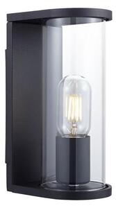 Външно стенно осветително тяло 1xE27/60W/230V IP44 черно/опушено стъкло