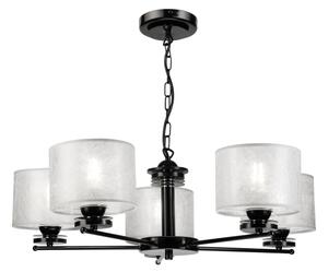 Полилей на верига ROSA 5xE27/60W/230V черен/сив