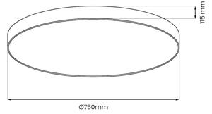 Димируемо LED таванно осветително тяло SIENA LED/80W/230V 3000-6000K Ø 75 см черно + дистанционно управление