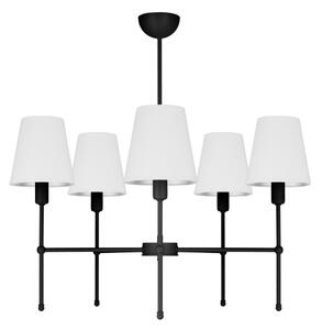 Полилей на тръба MADELA 5xE14/40W/230V бял/черен