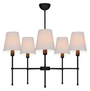 Полилей на тръба MADELA 5xE14/40W/230V бял/черен