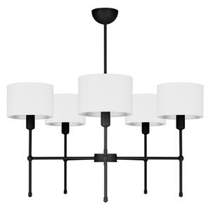 Полилей на тръба MADELA 5xE14/40W/230V бял/черен