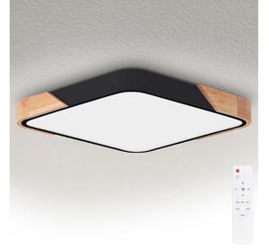 Brilagi - димируемо LED осветително тяло PILANA LED/60W/230V дъб/черно 56x56 cm + дистанционно управление