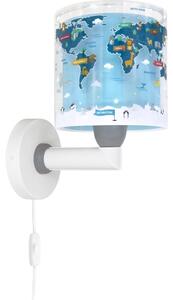 Dalber 40679 - Детска стенна лампа WORLD 1xE27/15W/230V синя