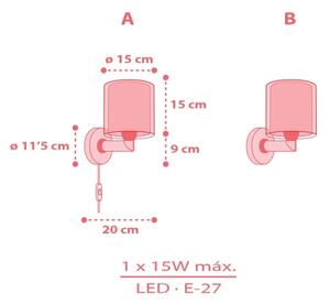 Dalber 41199 - Детска стенна лампа RAINBOW 1xE27/15W/230V многоцветна