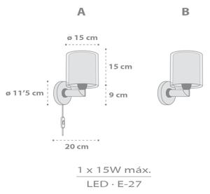 Dalber 41769E - Детска стенна лампа KAWAII FRIENDS 1xE27/15W/230V сива