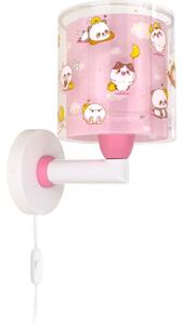 Dalber 41769S - Детска стенна лампа KAWAII FRIENDS 1xE27/15W/230V розова