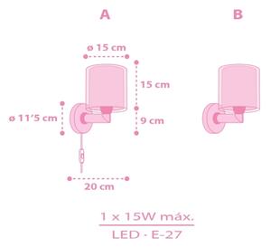 Dalber 41259 - Детска стенна лампа HELLO KITTY&FRIENDS 1xE27/15W/230V розова
