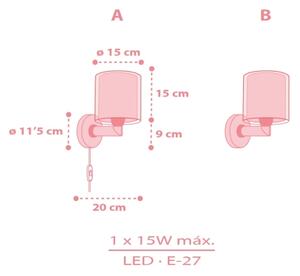 Dalber 41579S - Детска стенна лампа BABY TEDDY 1xE27/15W/230V розова
